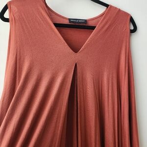 Miracle Berry Rust V-Neck Oversized Tunic Cold Shoulder Dolman Sleeves Soft